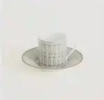 Newest Mosaic Patterned Grid-Shaped Dinner Plate Coffee Cup & Saucer Set Bone Coffee Sets Glasses Gold Outline Plates