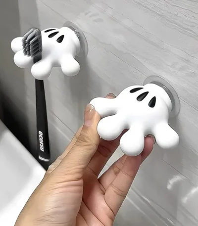 Toothbrush Holder Mickey Palm Cute Bathroom Towel Suction Cup Multi-Function Hook Traceless Hook Data Cable Winder
