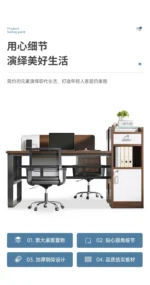 78 Inch Extra Long Desk, Double Desk with 2 Drawers, Two Person Desk Long Computer Desk with Storage Shelves, Writing Table