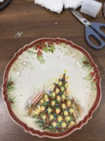 German V Bao Tableware Christmas Biscuits Plate Dish Rectangular Plate Mug Plate Salad Dish – close-up detail