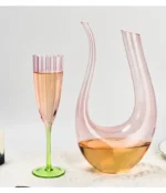 Retro Color Gradient Flower-shaped Goblet Glass Red Wine Glass Crystal Glass French Elegant Antique Cup Light luxury Cup - Image 18