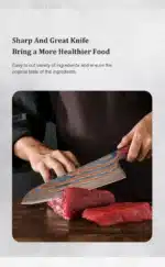 8-inch Damascus steel chef knife Sharp Timascus knife blade Titanium Cut Vegetable and Meat Stabilized Colored Wood Handle