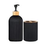 Bathroom Toiletries Set Container Hand Soap Dispenser Toothbrush Holder and Cotton Ball Box Bathroom Decor Apothecary Jars