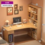 Large Computer Desk Bookshelf Corner Desks Home Desktop Computer Table L-shaped Long Writing Desks Double E-sports Gaming