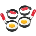 Non Stick Round Egg Ring Mold with Handle for Frying and Cooking Perfect Breakfast Eggs Pancakes and More Kitchen Cooking