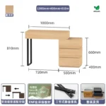 Italian minimalist dressing table with mirror and stool in black finish for bedroom