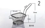 304Stainless Steel Metal Basket Serving Food Presentation Cooking Tools French Fries Basket Mini Fry Storage Kitchen