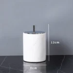 Minimalist Volakas White Natural Marble Set for Bathroom Luxury Soap Dispenser Toothbrush Holder Tray Bathroom Set