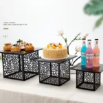Dessert rack Buffet table Food display rack Cake tray table Buffet and tea break Cake stand cake display stand Dishes Plates - Image 5