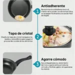 13 Piece Nonstick Kitchenware Set Induction Pots and Spoons Kit, Black Frying Pan & Milk Pot Perfect for Family Dinner & Camping - Image 4