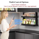 Smart Pull Down Cabinet Organizer Touch Control Lift Shelf LED Upper Storage Senior Handicap High Ceiling Kitchen Accessory