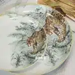 European ceramic western dinner plate, jungle set, steak plate, Coffee cup, afternoon , personalized gift set – close-up