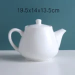 Ceramic Kettle European Style Simple White Coffee Pot Water 700-1000ml Teapot Hotel Water Ware Home Bar Decoration Drinkware