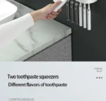 Magnetic Toothbrush Holder Storage Rack Automatic Toothpaste Dispenser Wall-Mounted Waterproof Bathroom Storage Accessories