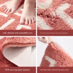 Peach and Lemon Shaped Bathroom Rugs Absorbent Quick-drying Bath Mat Micro-fiber Bathroom Door Mats with Strong Non-slip