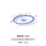 Melamine Chinese Style Blue and White Porcelain Tableware Creative Oval Dinner Plate – in a cozy room setting