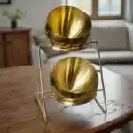 Stainless Steel Oblique mouthed Sauce golden Bowl rack Hot Pot Buffet Seasoning basket Jar dish Container Salad Spherical