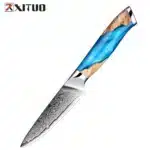 XITUO Damascus Kitchen Knife Set HighQuality 1-7PC Japanese VG10 Steel Chef Knife Cleaver Santoku Boning Fruit Knife Blue