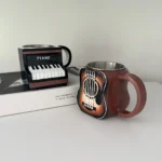 New Unique Musical Instrument Coffee Mug Creative 3D Saxophone Violin Cup Novel Mugs Milk Cup High-End Gift Desktop