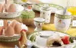 German tableware Easter series hen soup flat salad plate – in a cozy room setting