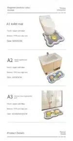 Bathroom Non-slip Mat 3-piece Set Modern Minimalist Flower Absorbent Floor Mat Thickened Bathroom Door Mat High Quality Bath