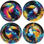 Diamond Painting Placemats Pattern Round Diamond Painting Table Mats Rhinestone Anti-slip Placemat for Home Decor – top view