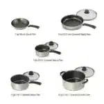 Tramontina 9-Piece Non-Stick Cookware Set, Champagne – angled view