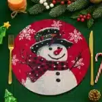 4pcs Christmas Vintage Placemat Merry Christmas Party Decoration 2025 Xmas Santa Claus Placemat Navidad Natal New Year Gift