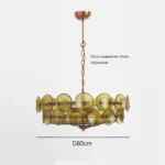 Nordic Style Designer Led Chandelier Restaurant Study Living Room Colored Glass Pendant Light Luxury Postmodern Indoor