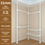 Freestanding coat rack with hooks holding jackets and bags in an entryway, adjustable design with sturdy steel frame
