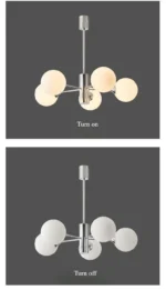 Nordic Designer Multi Head Glass Led Chandelier for Bedroom Living Room Dining Room Decoration Lighting Fixtures Hanging