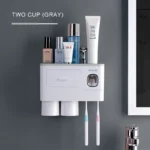 White set against a dark wall, emphasizing the clean design and contrast.