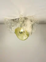 Amber / Gray Ice Slice LED Glass Ceiling Lights Bedroom Hallway Ideal Lampara Techo Ceiling Chandelier Novel Modern