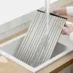 304 Stainless Steel Dish Drainer Roll Up Dish Drying Rack Shelf Folding Cutting Board Sink Washbasin Chopping Board Kitchen
