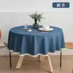 New Large Round Tablecloth Solid Color Cotton Linen Waterproof Table Cloth Oil-Proof Table Cover for Kitchen Garden