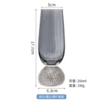 Elegant luxury crystal stemware diamond glass wine goblets on a table setting