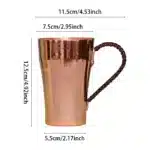 Copper Coffee Mug Handmade Pure Copper Cup 400ml Water Mug Drinkware For Tea Large Drinking Cup Fast Shipping – close-up