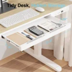 Height Adjustable Standing Desk,Computer Desk& Office Desk with Drawer Wireless Charging Cable Management for Home