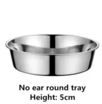 round 304 stainless steel Basin Fruit Food Storage Tray Deep Plate with Handle Cake Bread Pans Baking Dish dinner plate sets - Image 7