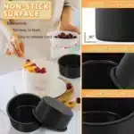 Non Stick Pizza Pan Set for Air Fryer and Oven Cooking Round Cake Baking Pan for Desserts Pizza and More Kitchen Bakeware