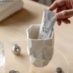 Rock Shape Mouthwash Mug Ceramic Toothbrush Cup Storage Tray Portable Travel Toothbrush Mug Vanity Sink Bathroom Accessories