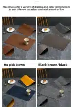 Luxury Placemat Leather Waterproof Double Layer Cowhide Western Food Mat Hotel Insulation Mat Placemats for Dinning Table