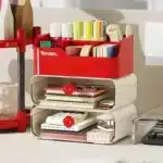 3 Layers Desk Organizer With Drawers Multifunctional Office Accessories Storage Box Stationery Desktop School Supplies