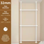 Freestanding coat rack with hooks holding jackets and bags in an entryway, adjustable design with sturdy steel frame