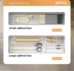 Kitchen drawer organizer with compartments for cutlery and utensils