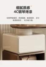 Modern white dressing table with LED mirror and storage drawers