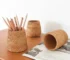 Rattan Pencil Holder, Handmade Wicker Pen Cup Makeup Brushes Holder, Woven Vine Desk Organizer Pen Container Box