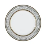Creative Round Plaid Western Dinner Plate Exquisite Bone China Cooking Plate Modern Hotel Restaurant Tableware Kitchen