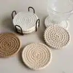 4Pcs 11x11cm Small Round Cotton Woven Coffee Mug Tea Cup Coaster Table Placemat Plate Mat Kitchen Insulation Pad – styled in