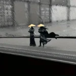 3PCS Mini Samurai Statue Set - Perfect for Car Dashboard Desk Decor – styled in a modern Living setting